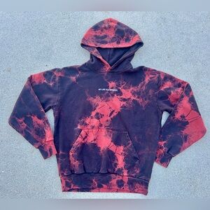 NWOT John Summit Hoodie, My Life Is a Bender, Red/Black Tie Dye size S